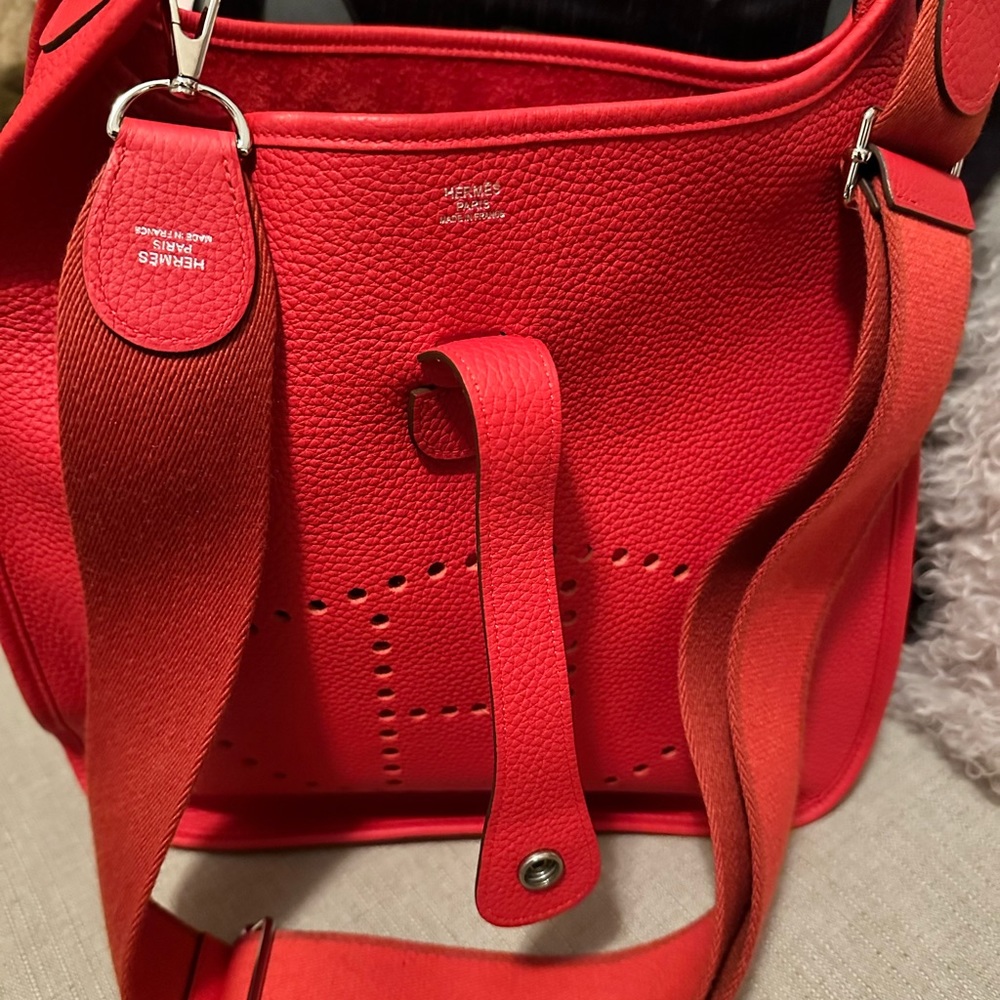 Hermes Evelyne GM in Rouge de Couer. Authentic Hermes Evelyne. - Picture 7 of 7